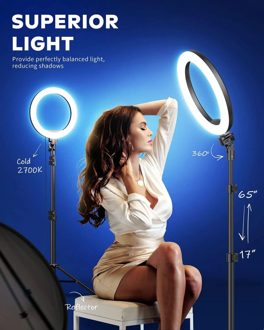Kaiess 10.2" Ring Light Tripod