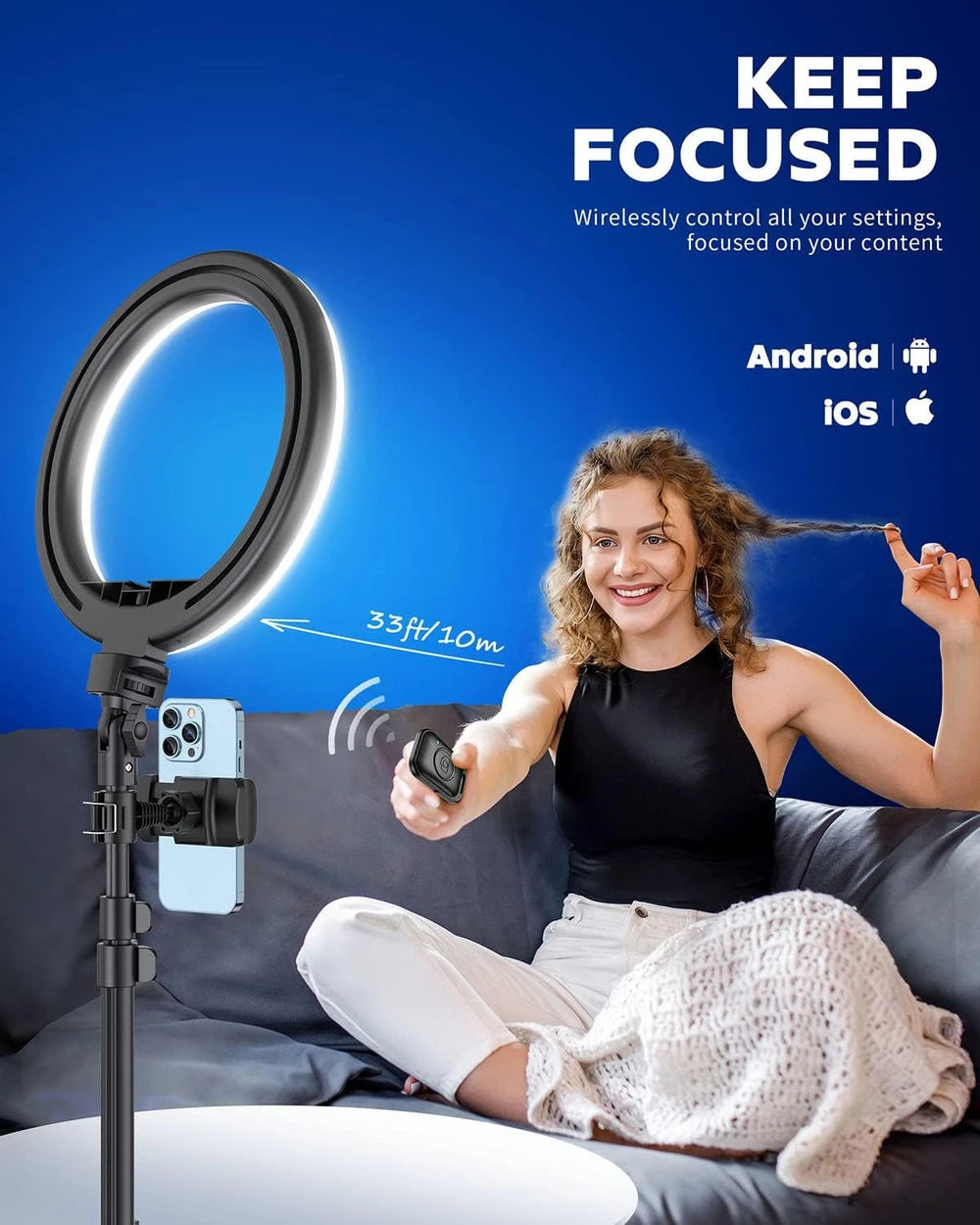 Kaiess 10.2" Ring Light Tripod