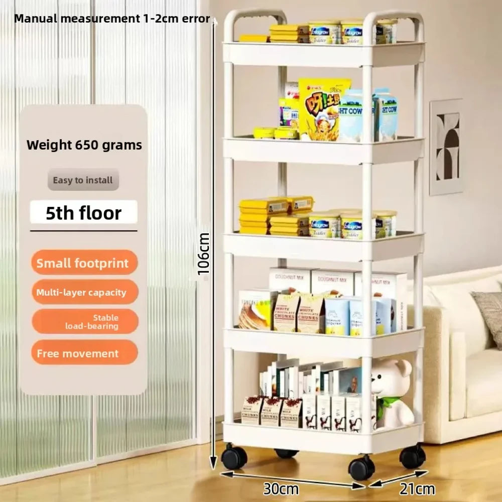 Mobile Five-Tier Storage Trolley