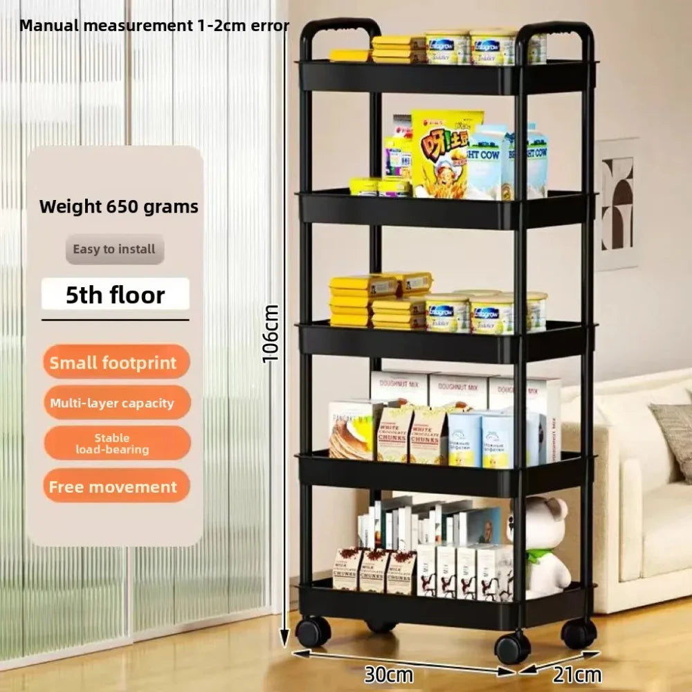 Mobile Five-Tier Storage Trolley